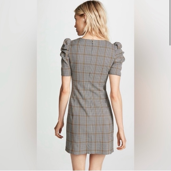 NEW Amanda Uprichard Westwick Checkered Puff Sleeve Plaid Mini Dress Large - Picture 5 of 17
